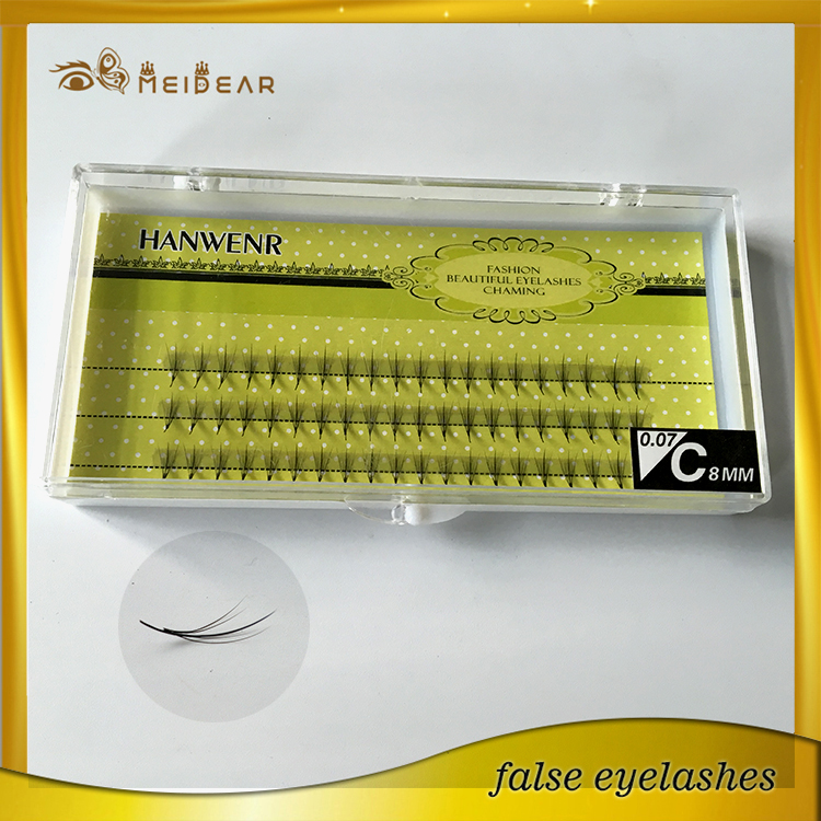 Natural looking 0.07m 2D-6D individual Korean PBT silk eyelash extension 